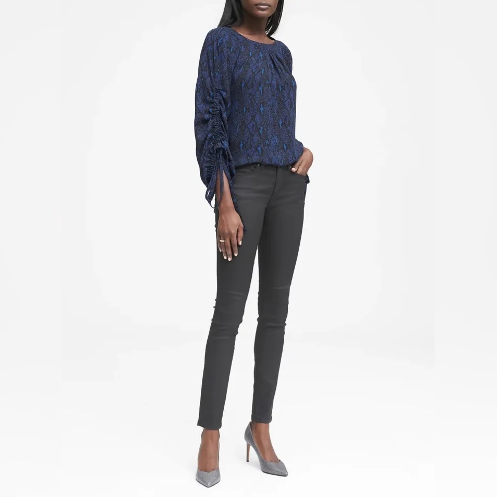 Banana Republic Silky Snake Print Blouse